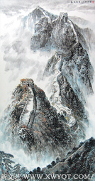 梁镇雄作品 《长城瑞雪》